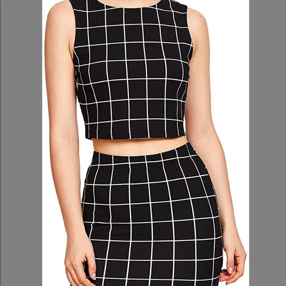 Two Piece Sleeveless Top & Body-con Skirt